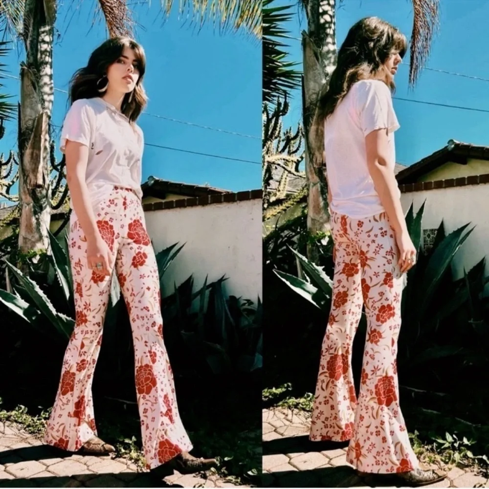 Free People Novella Royal Floral Flare Pants